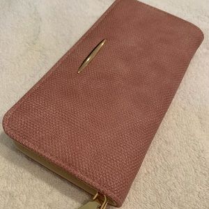Accordion Zippered Taupe Wallet